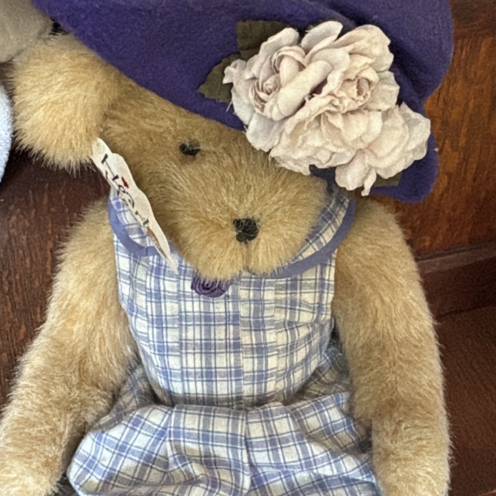 Plaid Dress Teddy Bear with Purple Hat…Heart to Heart by Boyds